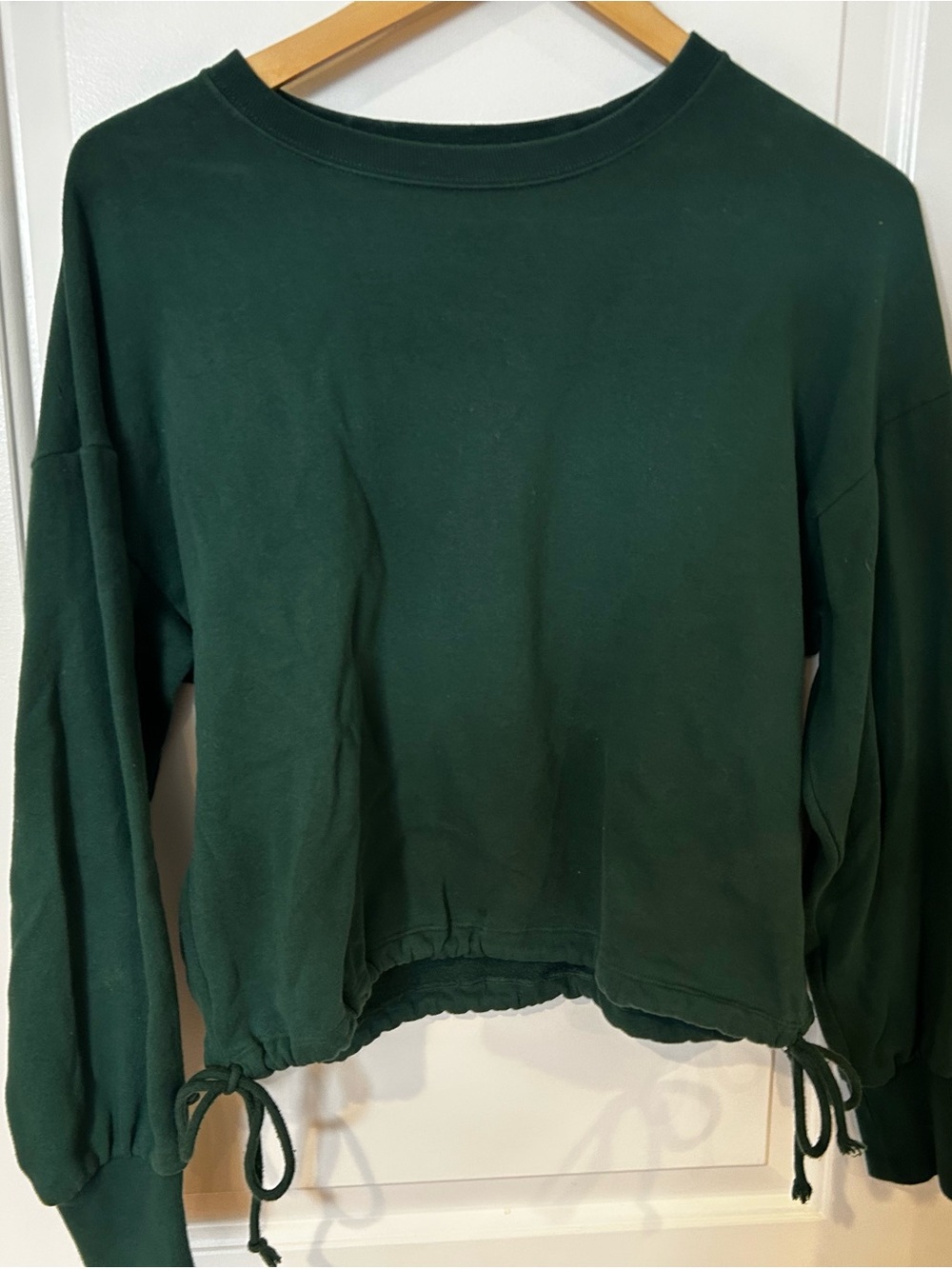 GAP Forest Green Drawstring-Hem Crewneck Sweatshirt